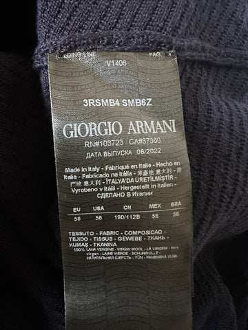 Giorgio Armani Men's Dark Blue Wool Sweater 46 US (56 Euro) Italy NWT $995