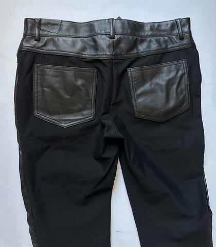 Versace Women's Black Leather/Fabric Pants 6 US (40 Euro) 1014419 NWT $2100