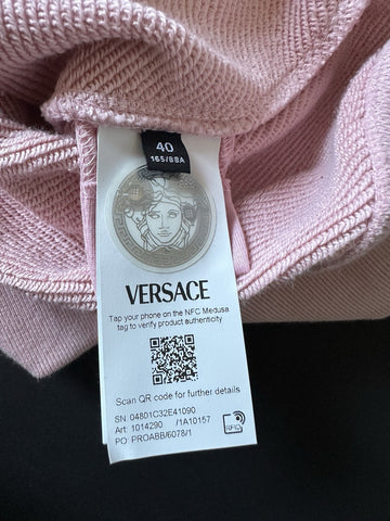 Versace Embroidered Pink Sweatshirt with Hoodie 6 US (40 Euro) 1014290 NWT $1050