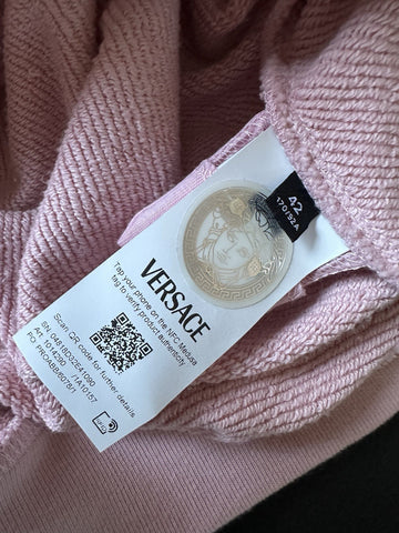 Versace Embroidered Pink Sweatshirt with Hoodie 8 US (42 Euro) 1014290 NWT $1050