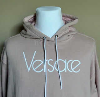 Versace Embroidered Pink Sweatshirt with Hoodie 8 US (42 Euro) 1014290 NWT $1050