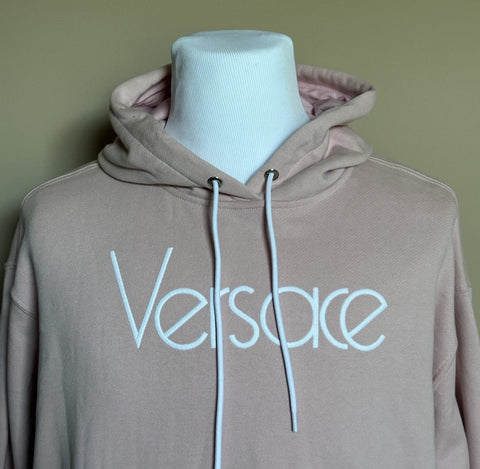 Versace Embroidered Pink Sweatshirt with Hoodie 8 US (42 Euro) 1014290 NWT $1050