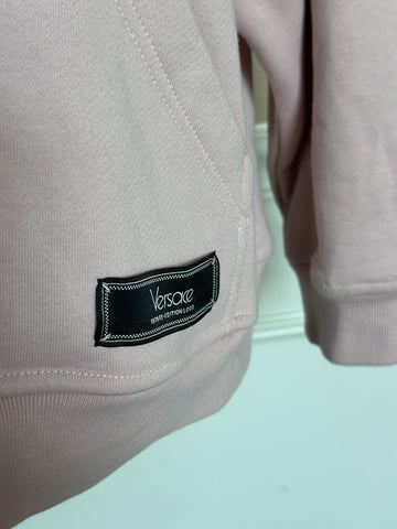 Versace Embroidered Pink Sweatshirt with Hoodie 8 US (42 Euro) 1014290 NWT $1050