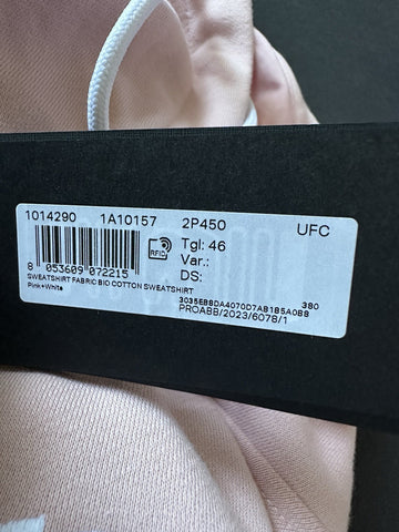 Versace Embroidered Pink Sweatshirt with Hoodie 12 US (46 Eu) 1014290 NWT $1050