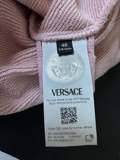 Versace Embroidered Pink Sweatshirt with Hoodie 12 US (46 Eu) 1014290 NWT $1050
