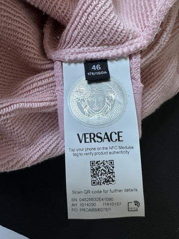 Versace Embroidered Pink Sweatshirt with Hoodie 12 US (46 Eu) 1014290 NWT $1050