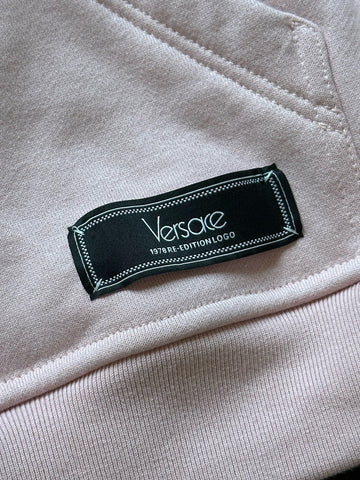 Versace Embroidered Pink Sweatshirt with Hoodie 12 US (46 Eu) 1014290 NWT $1050