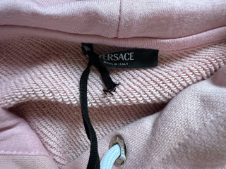 Versace Embroidered Pink Sweatshirt with Hoodie 12 US (46 Eu) 1014290 NWT $1050
