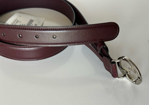 Gucci Interlocking G Buckle Leather Belt Ruby Bordeaux 105/42 Italy 734771 NWT