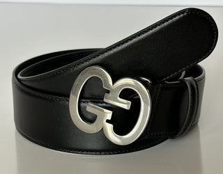 Gucci Interlocking G Buckle Leather Belt Black 80/32 Italy 745826 NWT
