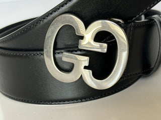 Gucci Interlocking G Buckle Leather Belt Black 80/32 Italy 745826 NWT