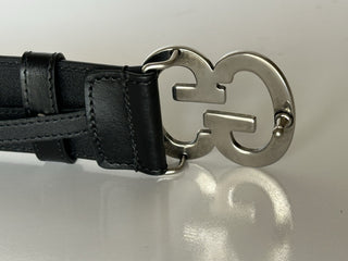 Gucci Interlocking G Buckle Leather Belt Black 80/32 Italy 745826 NWT