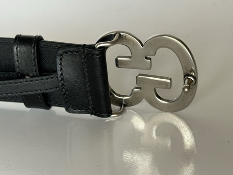 Gucci Interlocking G Buckle Leather Belt Black 80/32 Italy 745826 NWT