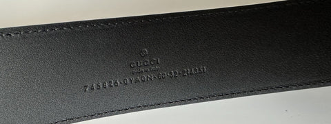 Gucci Interlocking G Buckle Leather Belt Black 80/32 Italy 745826 NWT
