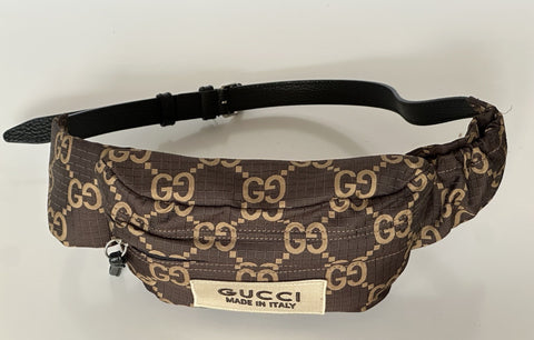 Gucci Maxi GG Logo BrownNylon Belt Bag 767934 Italy New