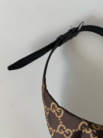 Gucci Maxi GG Logo BrownNylon Belt Bag 767934 Italy New