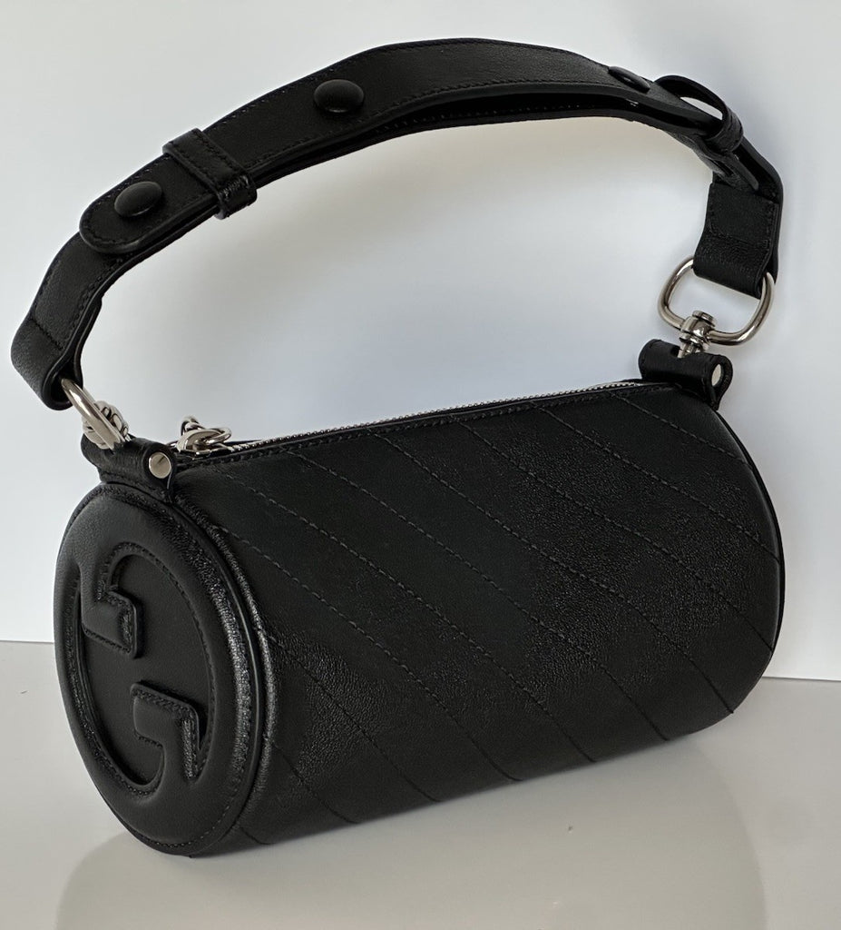 Gucci Leather GG Black Mini Blondie Shoulder Bag Made in Italy NWOT