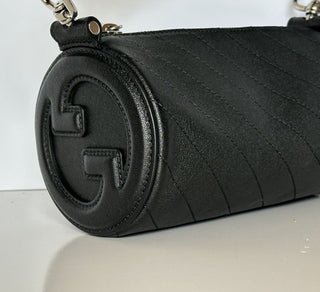 Gucci Leather GG Black Mini Blondie Shoulder Bag Made in Italy NWOT