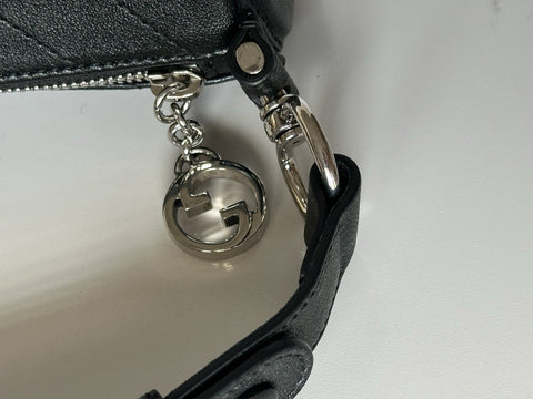 Gucci Leather GG Black Mini Blondie Shoulder Bag Made in Italy NWOT