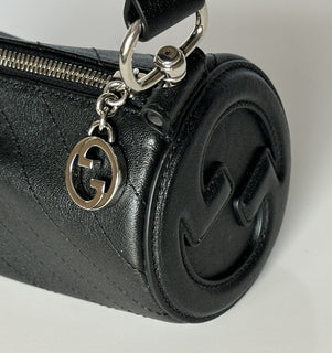 Gucci Leather GG Black Mini Blondie Shoulder Bag Made in Italy NWOT