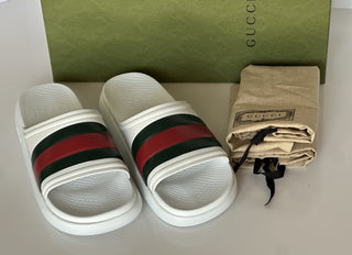 Gucci Men’s Rubber White/Green/Red Sandals 11.5 US (11 Gucci) 780286