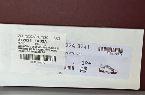 Gucci Women’s GG Supreme Ace Tonal Web Sneakers 9.5 US (39.5 Euro) 812026 NIB