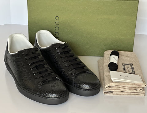 Gucci Men’s GG Embossed Leather Black Sneakers 14.5 US (14 Gucci) 625787 IT NIB