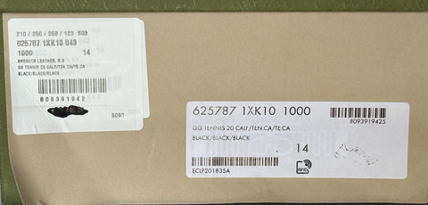 Gucci Men’s GG Embossed Leather Black Sneakers 14.5 US (14 Gucci) 625787 IT NIB