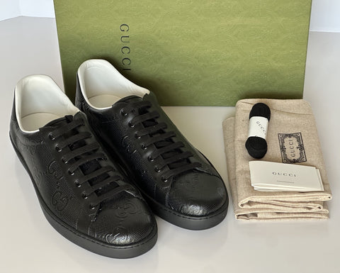 Gucci Men’s GG Embossed Leather Black Sneakers 15.5 US (15 Gucci) 625787 IT NIB