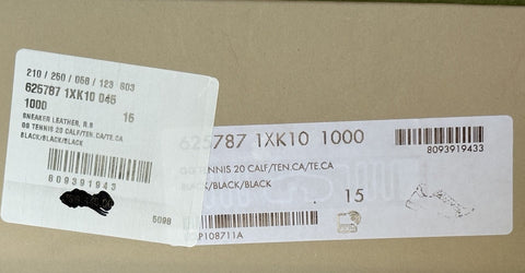 Gucci Men’s GG Embossed Leather Black Sneakers 15.5 US (15 Gucci) 625787 IT NIB