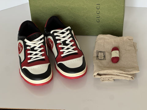 Gucci Dali Soft White/Black/Red Leather Sneakers 11 US (Gucci 10.5) 762611 NIB