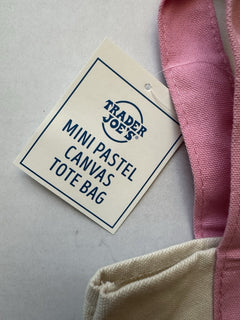 Trader Joe's Pastel Mini Canvas Tote Bags Pink 2025 LIMITED EDITION New