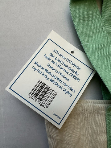 Trader Joe's Pastel Mini Canvas Tote Bags Mint Green 2025 LIMITED EDITION New