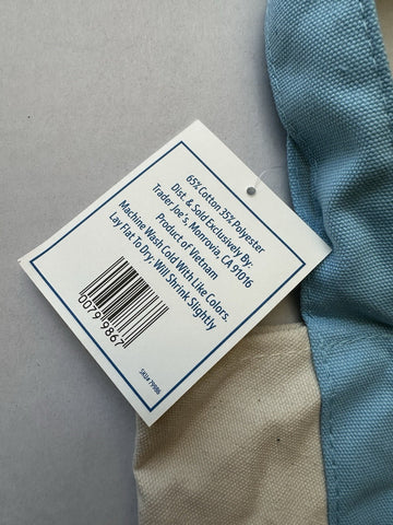 Trader Joe's Pastel Mini Canvas Tote Bags Sky Blue 2025 LIMITED EDITION New