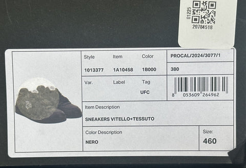 Versace Medusa Men’s Black Leather Sneakers 13 US (46 Euro) 1013377 NIB $700