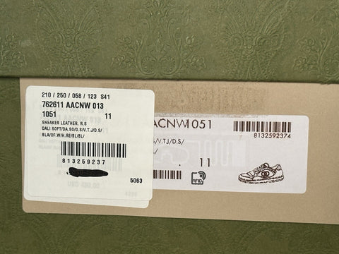 Gucci Dali Soft White/Black/Red Leather Sneakers 11.5 US (Gucci 11) 762611 NIB