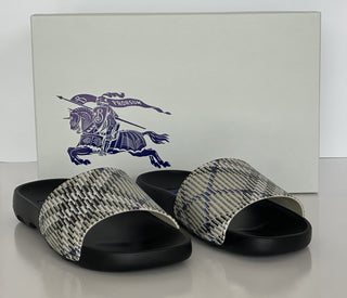 Burberry Dive Lichen IP Check Slide Sandals 10 US (43 Euro) 8102419 IT NIB $390