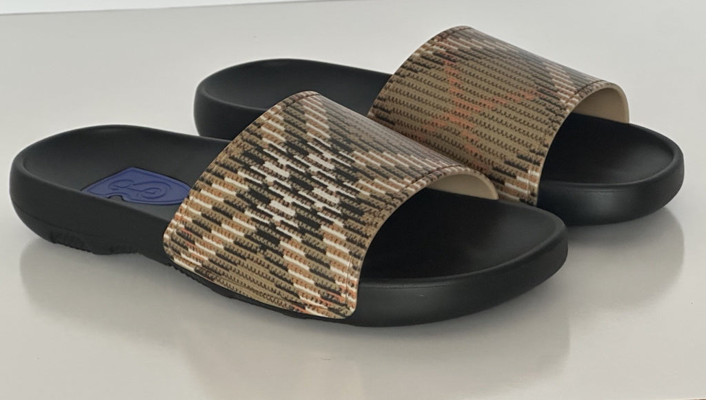 Burberry Dive Sand IP Check Slide Sandals 10 US (43 Euro) 8102133 IT NIB $390