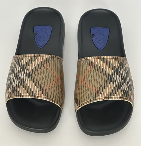 Burberry Dive Sand IP Check Slide Sandals 10 US (43 Euro) 8102133 IT NIB $390