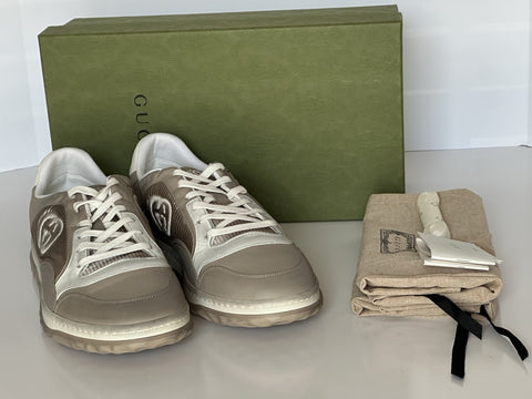 Gucci Dali Soft Gray/White Leather Sneakers 12.5 US (Gucci 12) Italy 778301 NIB