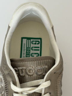 Gucci Dali Soft Gray/White Leather Sneakers 12.5 US (Gucci 12) Italy 778301 NIB
