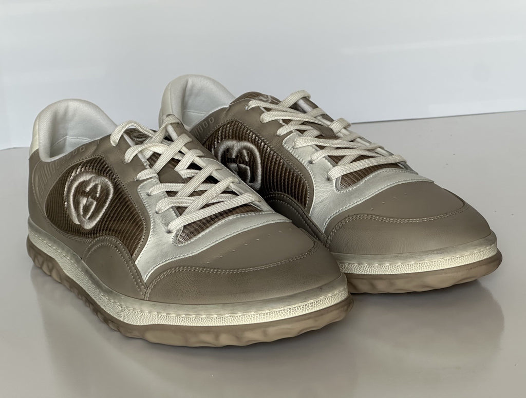 Gucci Dali Soft Gray/White Leather Sneakers 13.5 US (Gucci 13) Italy 778301 NIB