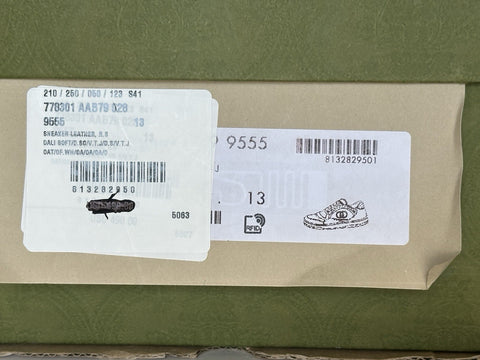 Gucci Dali Soft Gray/White Leather Sneakers 13.5 US (Gucci 13) Italy 778301 NIB