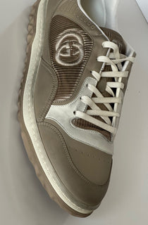 Gucci Dali Soft Gray/White Leather Sneakers 13.5 US (Gucci 13) Italy 778301 NIB