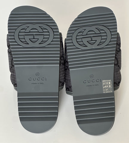 Gucci Men’s Ripstop GG Gray/Black Sandals 6.5 US (Gucci 6) 771466 NIB