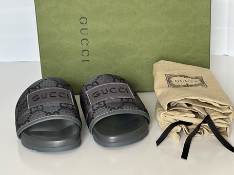 Gucci Men’s Ripstop GG Gray/Black Sandals 6.5 US (Gucci 6) 771466 NIB