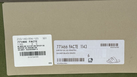 Gucci Men’s Ripstop GG Gray/Black Sandals 6.5 US (Gucci 6) 771466 NIB