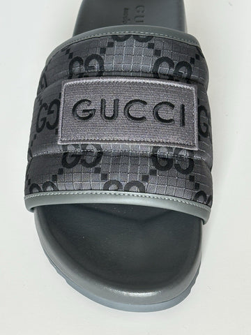 Gucci Men’s Ripstop GG Gray/Black Sandals 6.5 US (Gucci 6) 771466 NIB