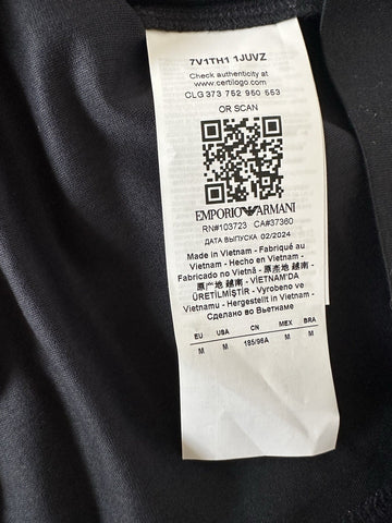 Emporio Armani Blue Short Sleeve Embroidered T-Shirt Medium 7V1TH1 NWT $145