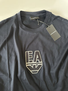 Emporio Armani Blue Short Sleeve Embroidered T-Shirt 2XL 7V1TH1 NWT $145